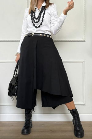 Fusta pantalon neagra, suprapusa, asimetrica, eleganta si spectaculoasa [1]