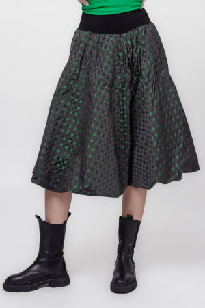 Fusta tip gogosar din tafta negru cu verde [1]