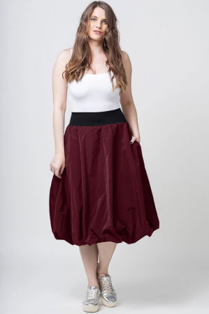 Fuste din Tafta - Fusta tip gogosar din tafta, visnie mata