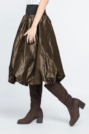 Fusta tip gogosar din tafta, maron coffe metalizat [2]