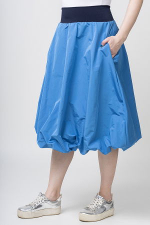 Fusta albastra midi, tip gogosar, din tafta [2]
