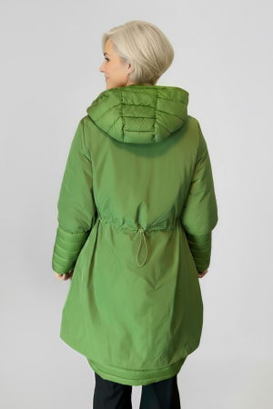 Geaca A line, ajustabila in talie si jos, cu fermoar si gluga, verde [1]