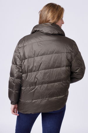 Geaca asimetrica, kaki, de oras, cu umplutura din puf de gasca [5]