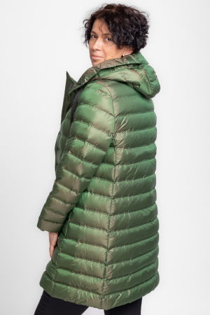 Geaca midi cu umplutura din puf de gasca, verde metalizat [3]
