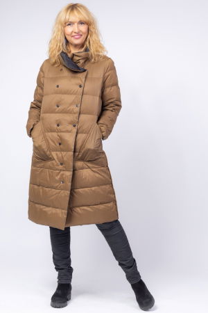 Geaca cu doua fete si umplutura din puf de gasca, negru - camel [2]