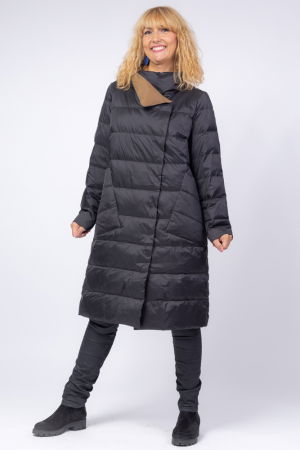 Geci & Jachete masuri mari - Geaca cu doua fete si umplutura din puf de gasca, negru - camel