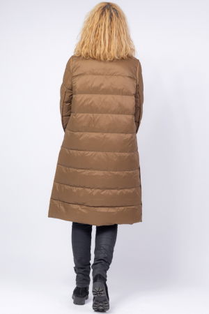 Geaca cu doua fete si umplutura din puf de gasca, negru - camel [3]