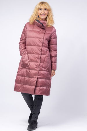 Geaca cu doua fete si umplutura din puf de gasca, roz inchis - negru [2]