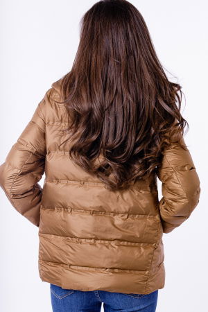 Geaca de puf usoara cu gluga, camel [3]