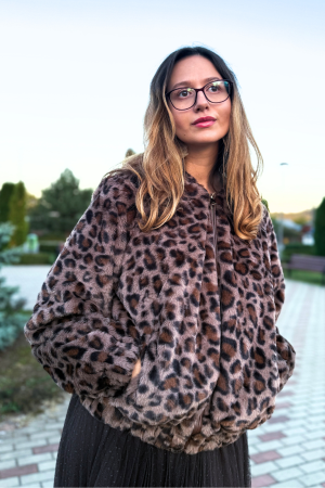 Geaca din blanita artificiala animal print [3]