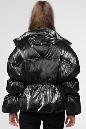 Geaca fashion neagra, cu snururi [1]