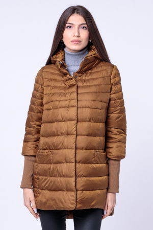 Geaca mai lunga in spate cu maneci din jerseu stranse, camel [1]