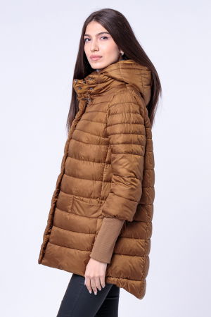 Geaca mai lunga in spate cu maneci din jerseu stranse, camel [2]