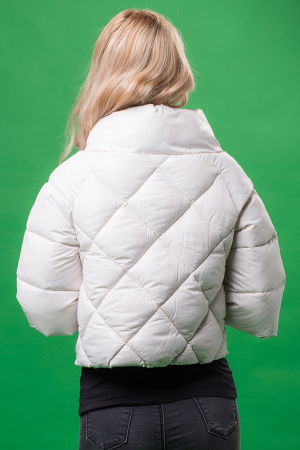 Geaca Monte Cervino bej ivoire cu maneci 3/4 si guler inalt [2]