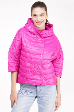 Geaca Monte Cervino oversize, fucsia, cu gluga si maneci 3/4 [1]