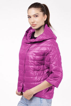 Geaca Monte Cervino oversize cu gluga si maneci 3/4, mov zmeura [1]
