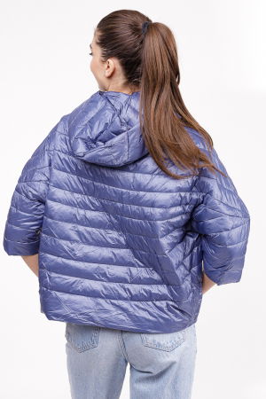 Geaca Monte Cervino oversize, albastru petrol, cu gluga si maneci 3/4 [2]