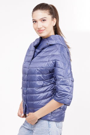 Geaca Monte Cervino oversize, albastru petrol, cu gluga si maneci 3/4 [1]