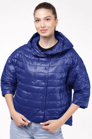 Geci & Jachete & Blazere - Geaca Monte Cervino oversize cu gluga si maneci 3/4, bleumarin