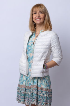 Geaca Monte Cervino scurta, cu maneci 3/4, alba