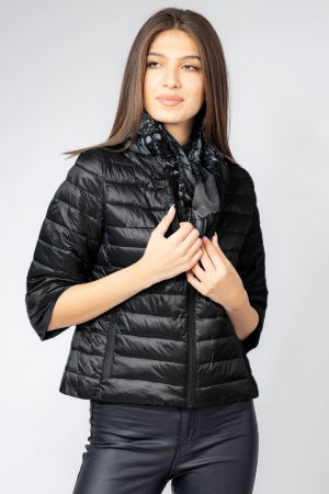 Geci & Jachete & Blazere - Geaca Monte Cervino scurta, cu maneci 3/4, negru