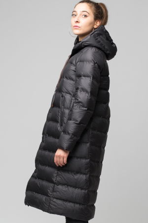 Geaca lunga cu umplutura puf gasca, neagra [2]