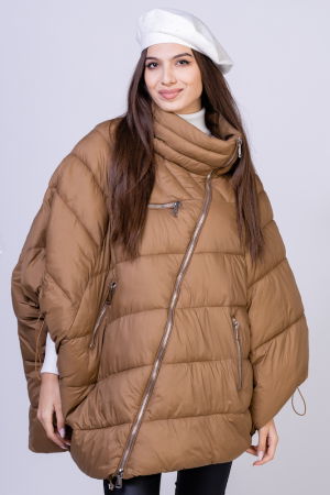 Geci Groase & Paltoane - Geaca - poncho de oras, oversized, asimetrica, camel