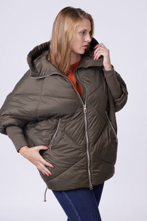 Geaca oversized cu maneci din jerseu stranse, kaki [3]