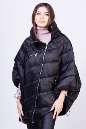 Geci Groase & Paltoane - Geaca - poncho de oras, oversized, asimetrica, neagra