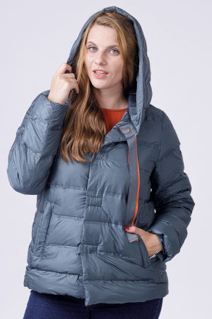 Geaca scurta cu umplutura puf gasca, turcoaz [1]