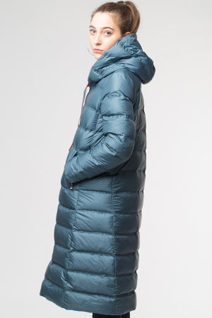 Geaca lunga cu umplutura puf gasca, turcoaz [1]