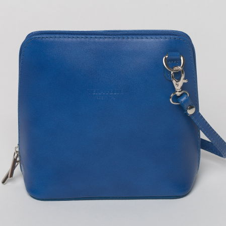 Genți din Piele Naturală - Geanta crossbody, albastra, din piele naturala