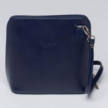 Geanta crossbody, bleumarin  din piele naturala [0]