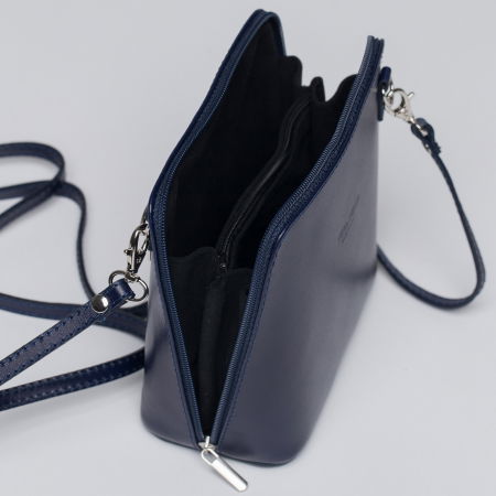 Geanta crossbody, bleumarin  din piele naturala [2]