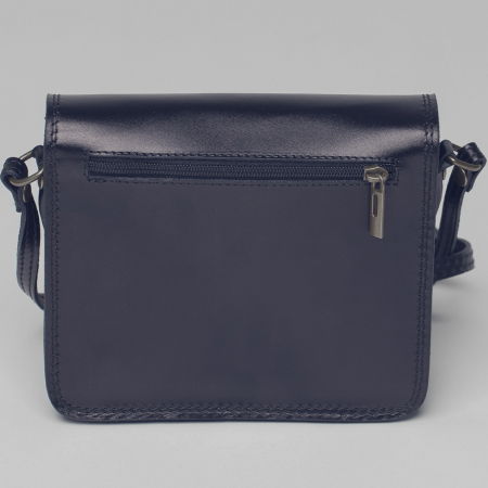 Geanta crossbody bleumarin din piele naturala, tip postas [1]