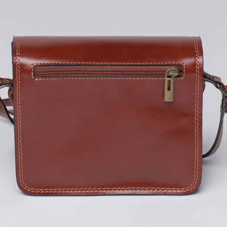Geanta crossbody coniac deschis din piele naturala, tip postas [1]