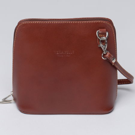 Genți din Piele Naturală - Geanta crossbody, coniac, din piele naturala