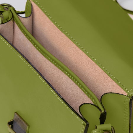 Geanta crossbody verde oliv din piele naturala tip postas [2]