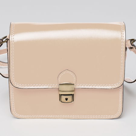 Geanta crossbody bej deschis din piele naturala tip postas [1]