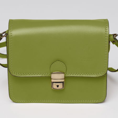 Genți din Piele Naturală - Geanta crossbody verde oliv din piele naturala tip postas