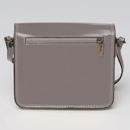 Geanta crossbody din piele naturala, tip postas, gri [1]