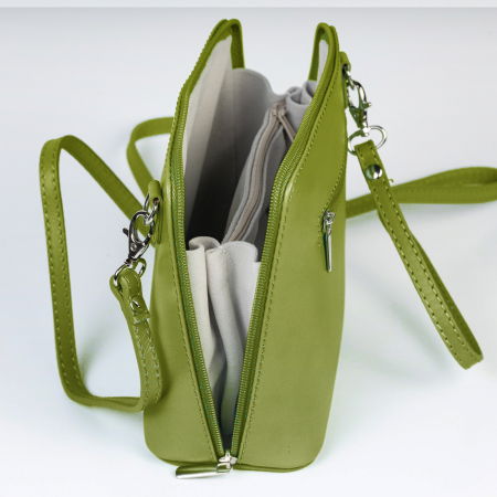 Geanta crossbody, verde oliv, din piele naturala [2]