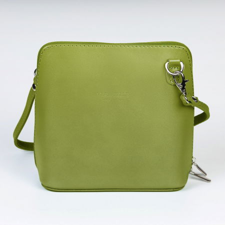 Genți - Geanta crossbody, verde oliv, din piele naturala