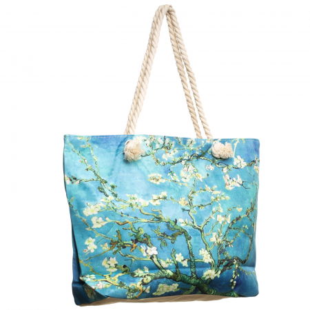 Geanta de plaja din material textil, cu imprimeu dupa '' Migdal Inflorind" de Van Gogh [1]