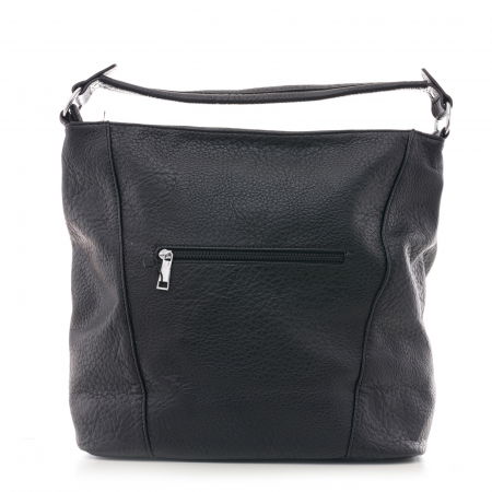 Geanta neagra de umar cu un fermoar pe fata, din piele ecologica [1]
