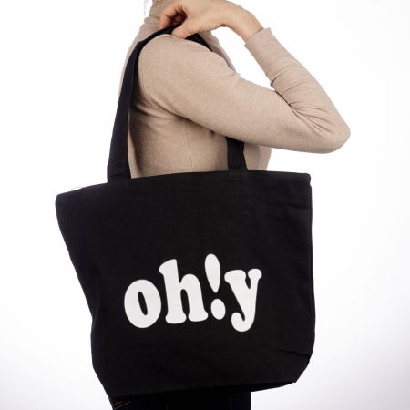 Geanta de umar din bumbac cu fermoar si imprimeu School of Life, camel [3]