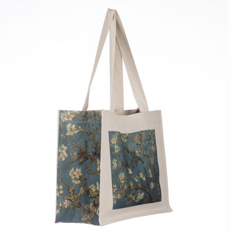 Geanta de umar din material textil cu imprimeu inspirat din pictura Migdal Inflorind a lui Van Gogh [1]
