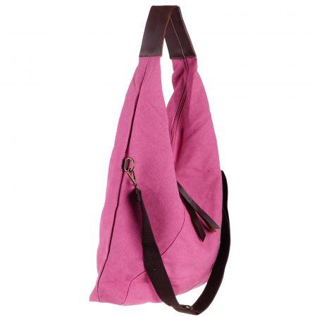 Geanta de umar din material textil si cu bareta crossbody, fucsia [2]