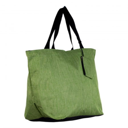 Cumpara impreuna cu discount - Geanta shopper multifunctionala medie din material textil panzat, verde deschis