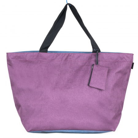 Genți - Geanta de weekend mov din material textil panzat
